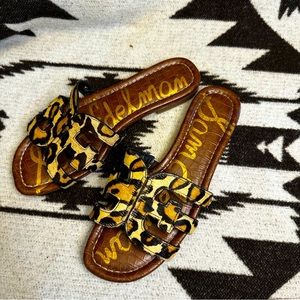 Sam Edelman Leopard Print Slides- Size 8